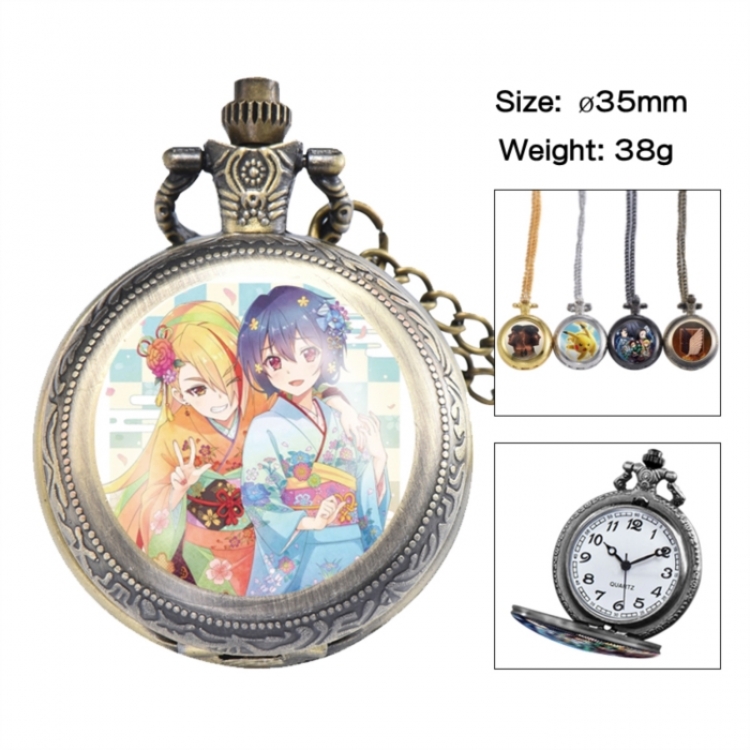 ZombieLandSaga Anime peripheral European and American retro flip pocket watch 35mm