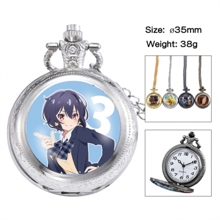 ZombieLandSaga Anime peripheral European and American retro flip pocket watch 35mm