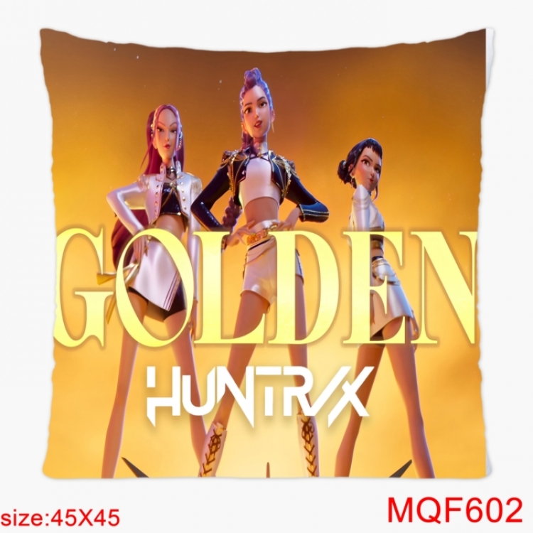 K-Pop Demon Hunters Anime square full-color pillow cushion 45X45CM NO FILLING 