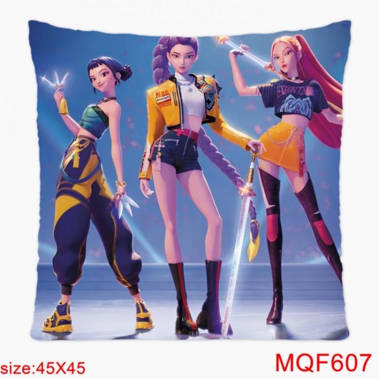 K-Pop Demon Hunters Anime square full-color pillow cushion 45X45CM NO FILLING 