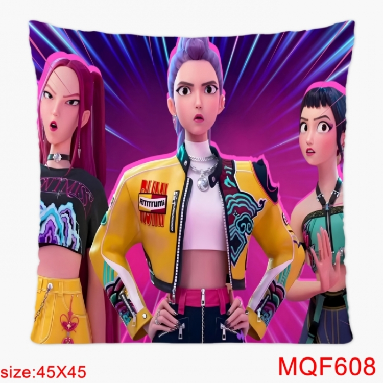 K-Pop Demon Hunters Anime square full-color pillow cushion 45X45CM NO FILLING 