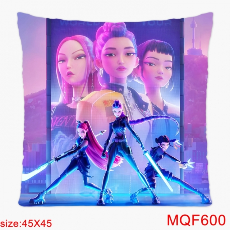 K-Pop Demon Hunters Anime square full-color pillow cushion 45X45CM NO FILLING 