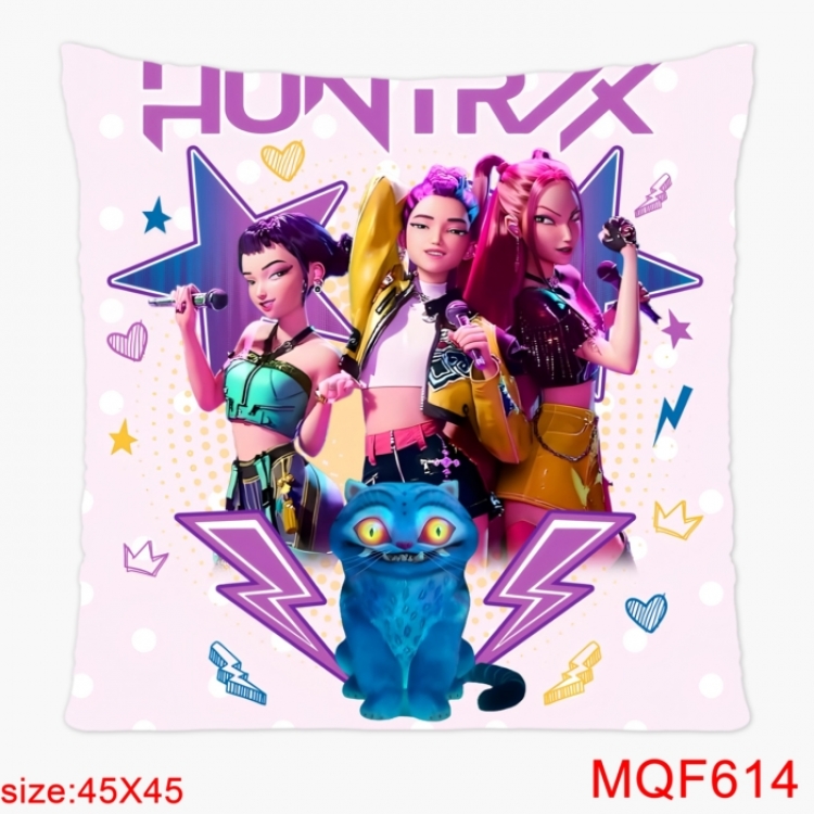 K-Pop Demon Hunters Anime square full-color pillow cushion 45X45CM NO FILLING 