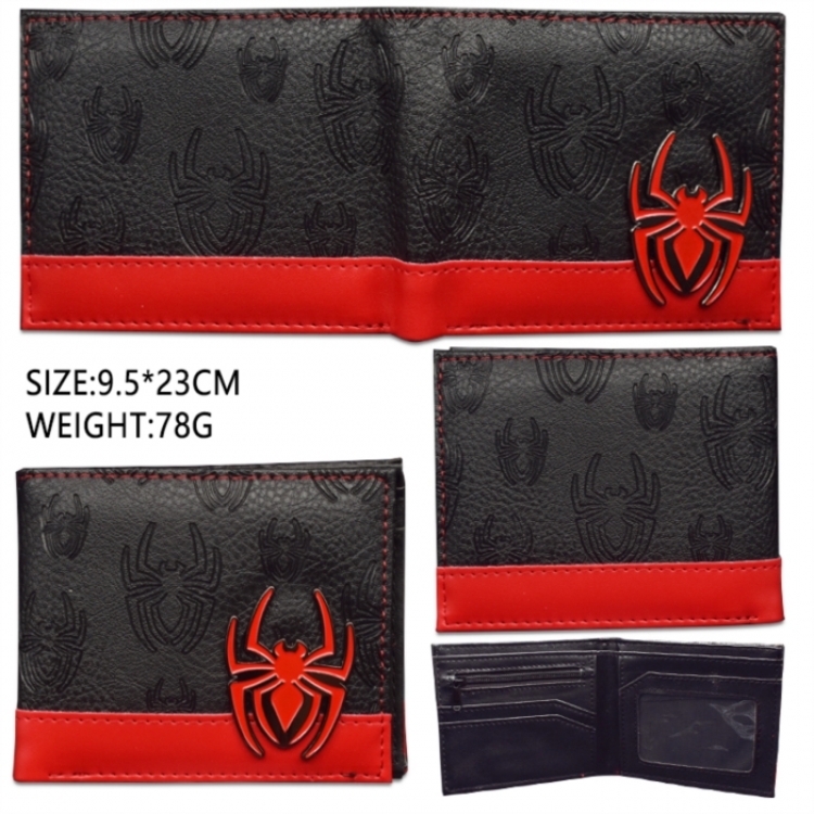 Spiderman Hardware PU wallet short two-fold wallet 9.5X23.5CM 86G
