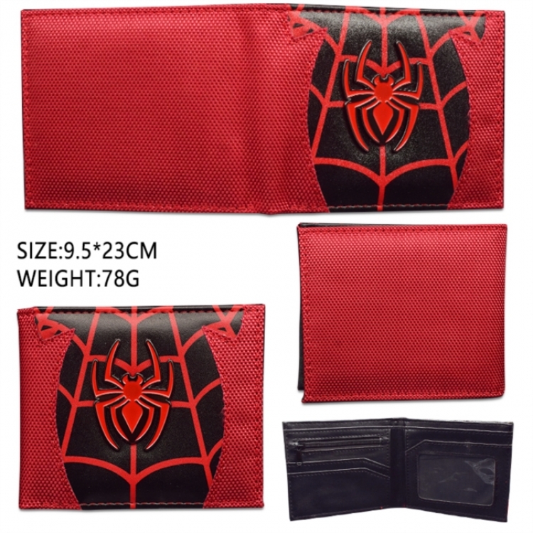 Spiderman Hardware PU wallet short two-fold wallet 9.5X23.5CM 86G