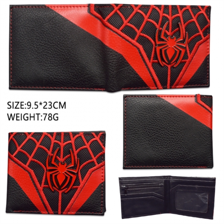 Spiderman Hardware PU wallet short two-fold wallet 9.5X23.5CM 86G