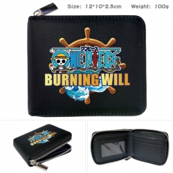 One Piece Anime zipper black l...