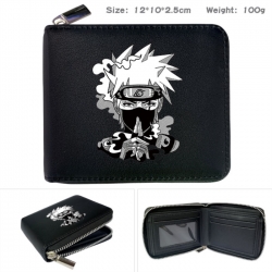 Naruto Anime zipper black leat...