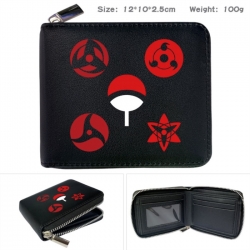 Naruto Anime zipper black leat...