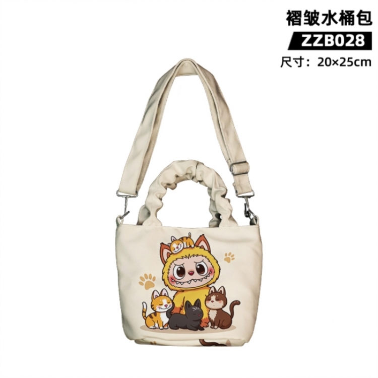 Labubu  Game wrinkled bucket bag 20X25CM