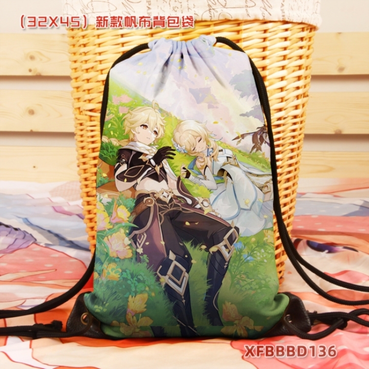 Genshin Impact Anime canvas backpack bag 32X45CM