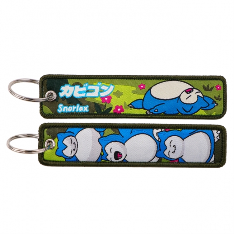 Pokemon Double sided color woven label keychain with thickened hanging rope 13x3cm 10G price for 5 pcs