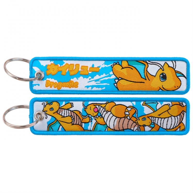 Pokemon Double sided color woven label keychain with thickened hanging rope 13x3cm 10G price for 5 pcs