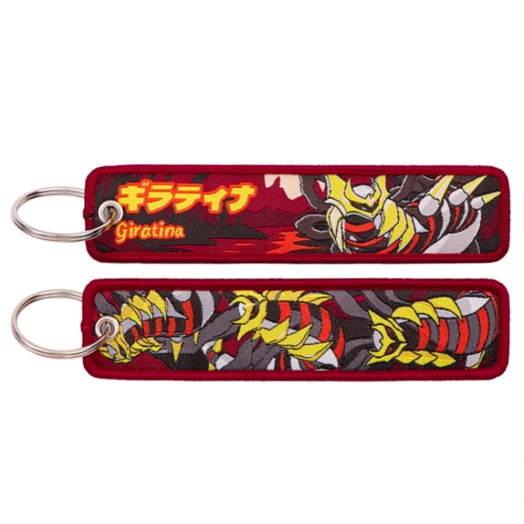 Pokemon Double sided color woven label keychain with thickened hanging rope 13x3cm 10G price for 5 pcs