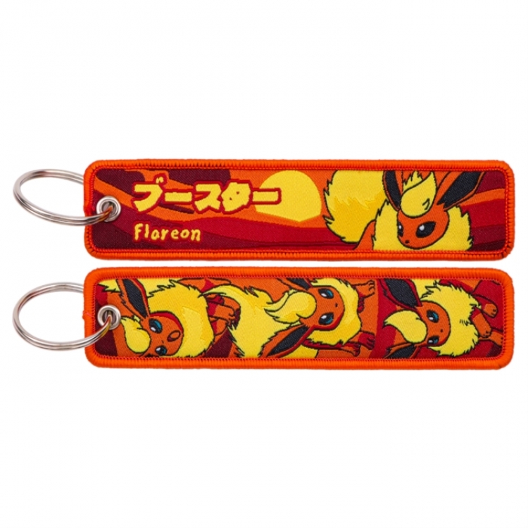 Pokemon Double sided color woven label keychain with thickened hanging rope 13x3cm 10G price for 5 pcs