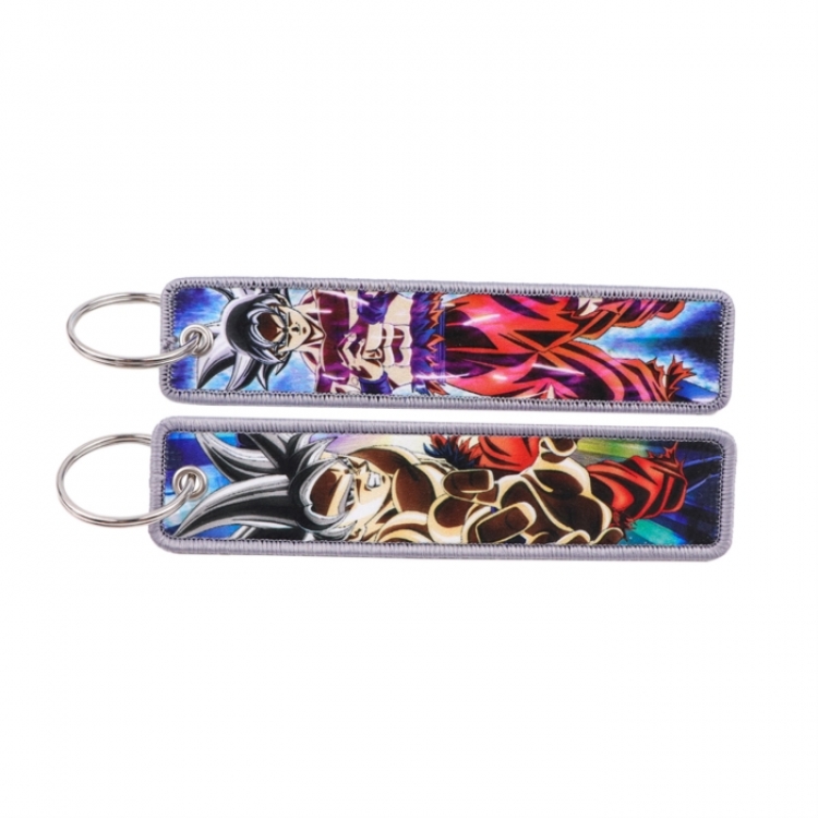 DRAGON BALL Double sided color woven label keychain with thickened hanging rope 13x3cm 10G price for 5 pcs