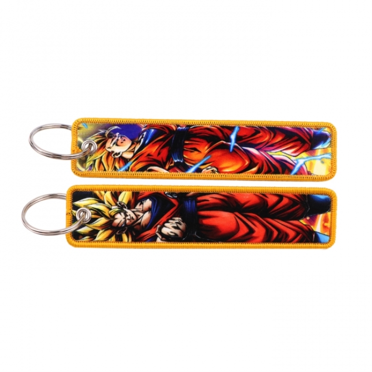 DRAGON BALL Double sided color woven label keychain with thickened hanging rope 13x3cm 10G price for 5 pcs