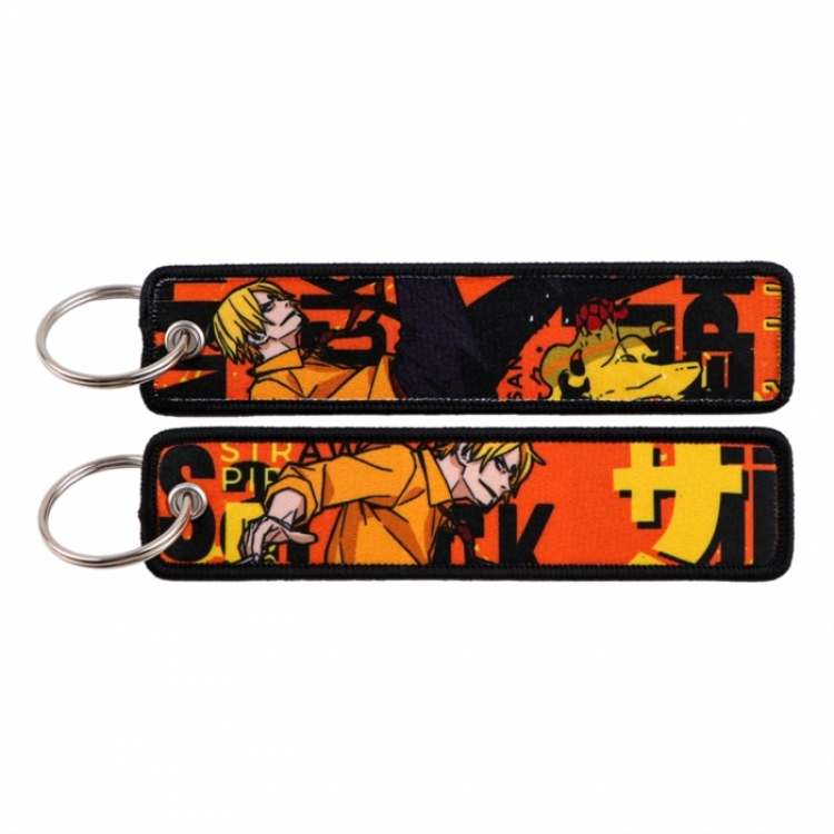 One Piece Double sided color woven label keychain with thickened hanging rope 13x3cm 10G price for 5 pcs