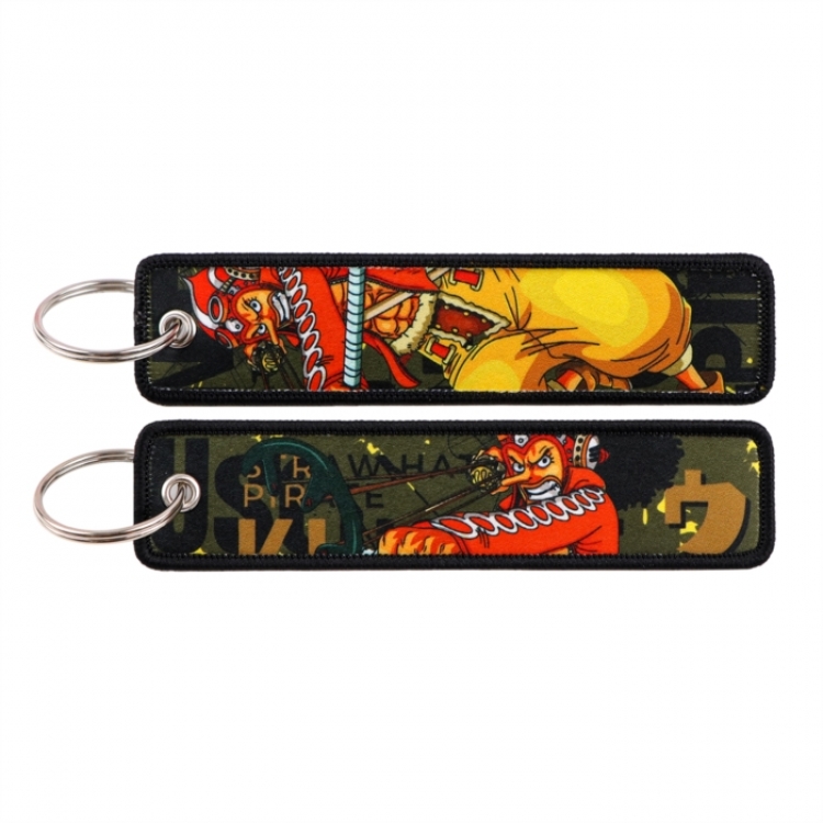 One Piece Double sided color woven label keychain with thickened hanging rope 13x3cm 10G price for 5 pcs
