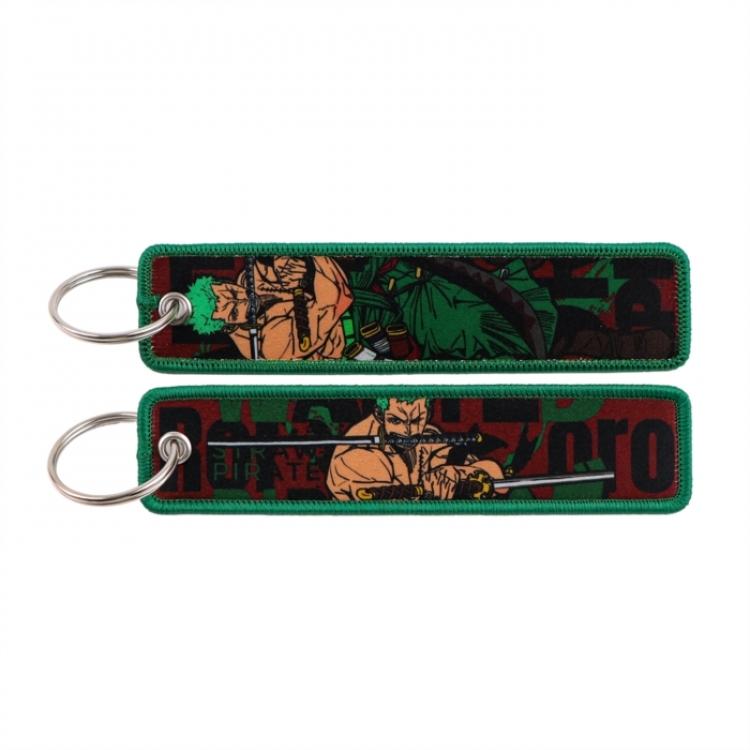 One Piece Double sided color woven label keychain with thickened hanging rope 13x3cm 10G price for 5 pcs
