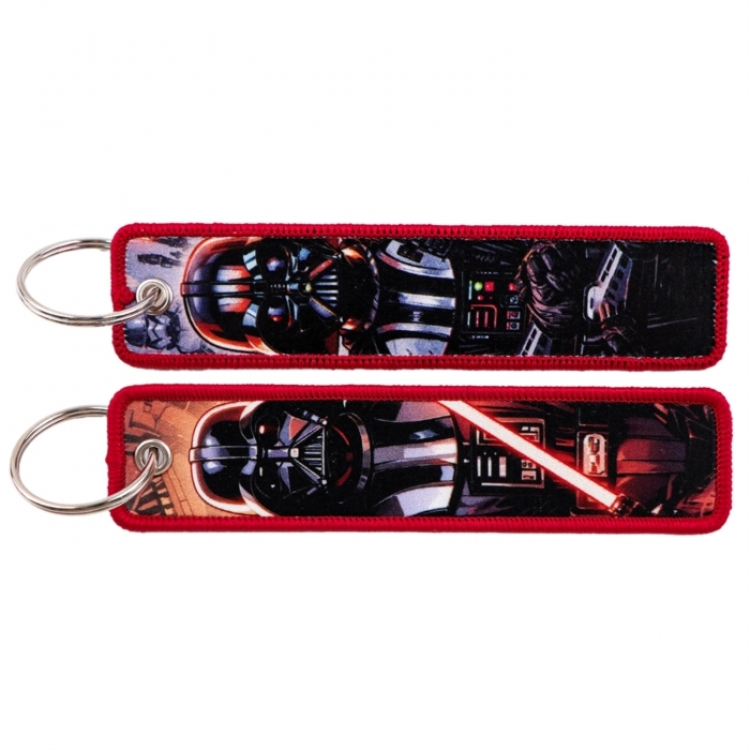 Star Wars Double sided color woven label keychain with thickened hanging rope 13x3cm 10G price for 5 pcs