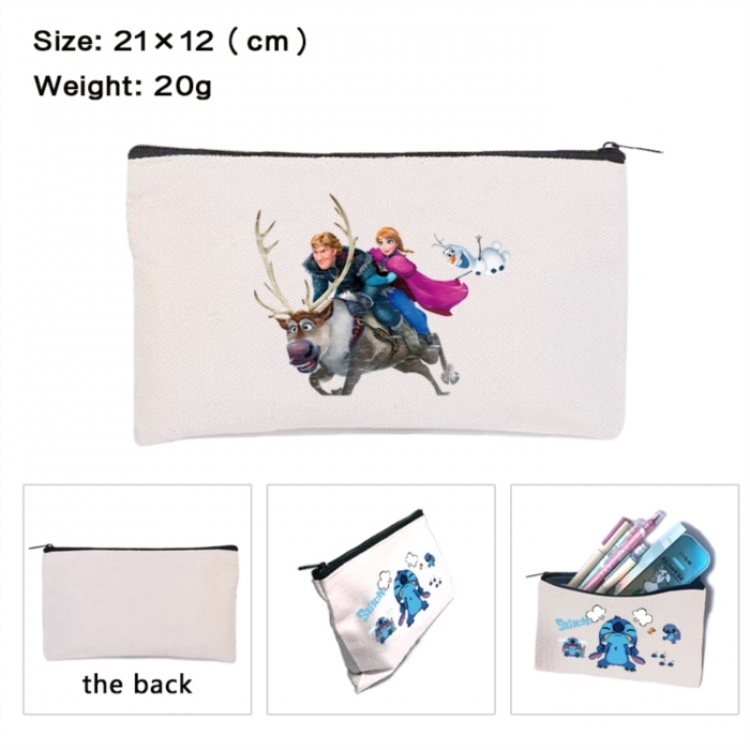 Frozen Anime canvas minimalist printed pencil case storage bag 21X12cm
