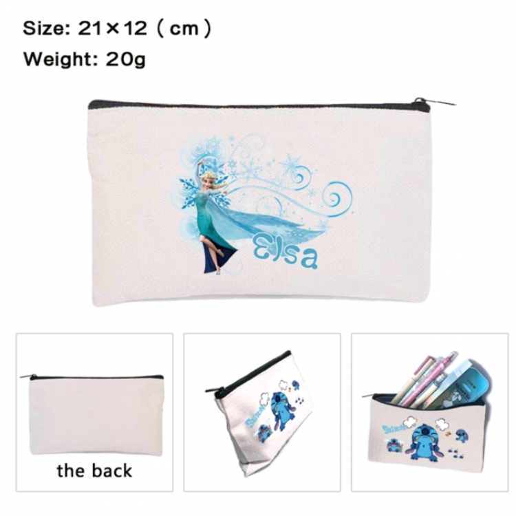Frozen Anime canvas minimalist printed pencil case storage bag 21X12cm