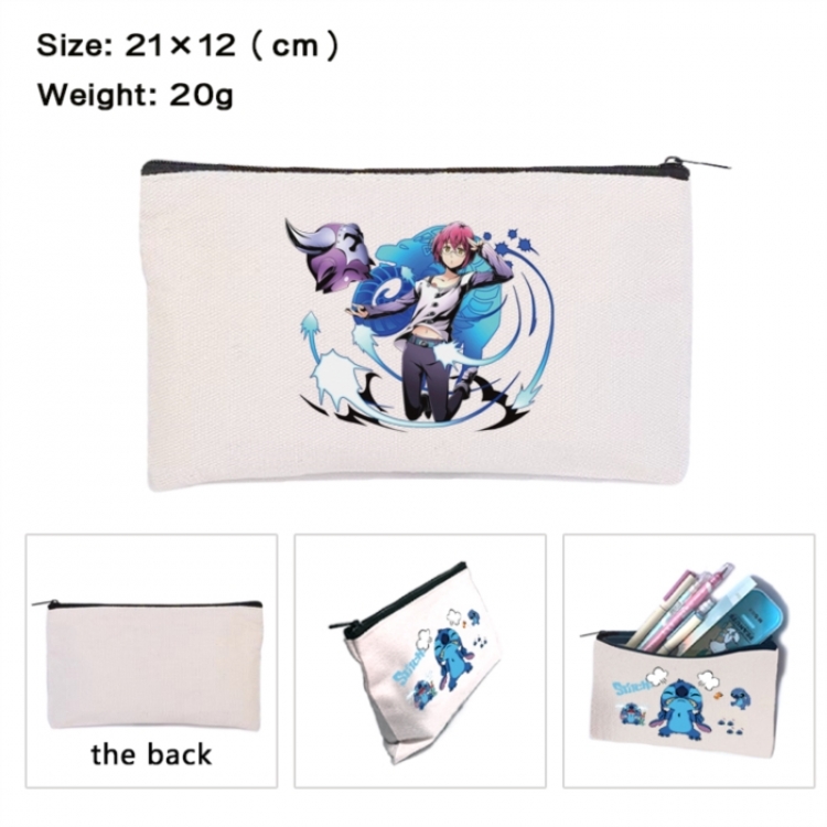 The Seven Deadly Sins Anime canvas minimalist printed pencil case storage bag 21X12cm