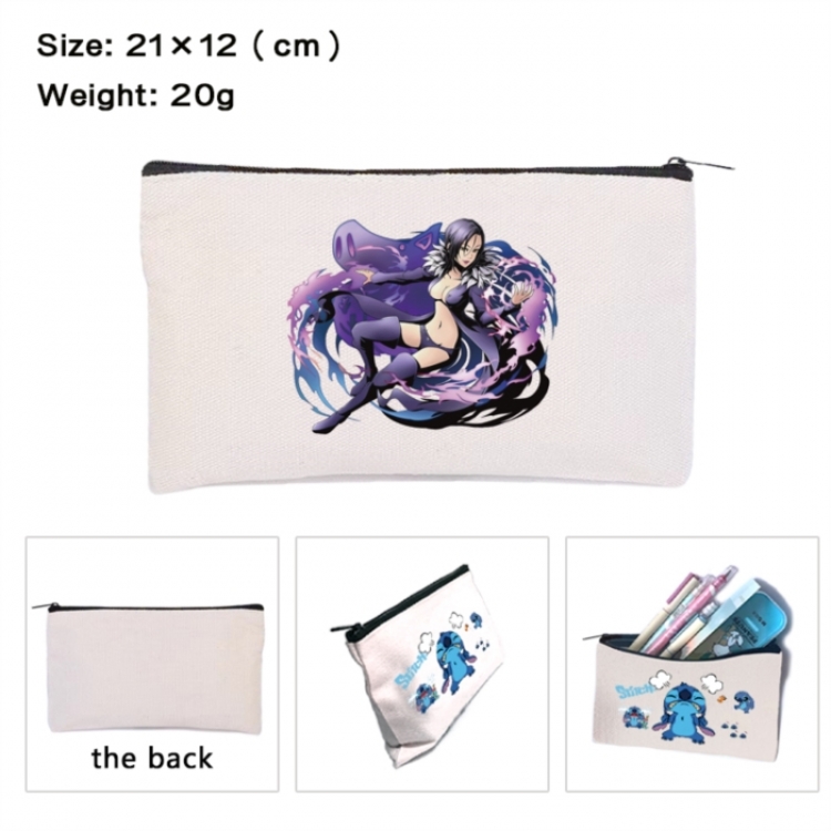 The Seven Deadly Sins Anime canvas minimalist printed pencil case storage bag 21X12cm