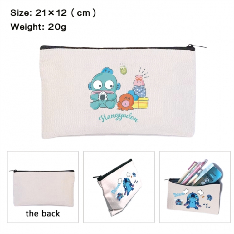 Sanrio Anime canvas minimalist printed pencil case storage bag 21X12cm