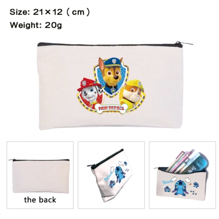 PAW Patrol Anime canvas minimalist printed pencil case storage bag 21X12cm