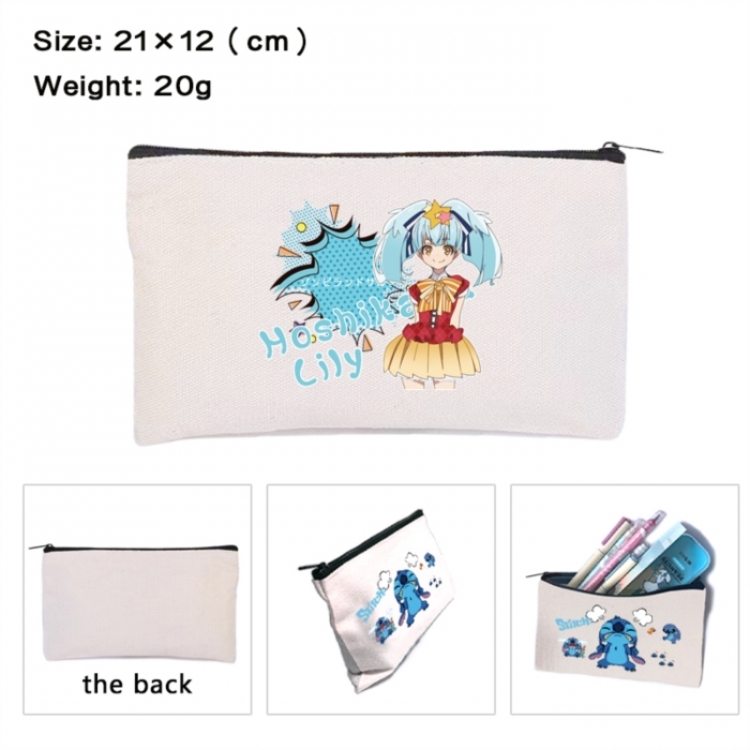 ZombieLandSaga Anime canvas minimalist printed pencil case storage bag 21X12cm