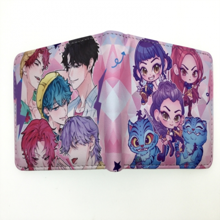K-Pop Demon Hunters Anime two fold  Short wallet 11X9.5CM 60G 