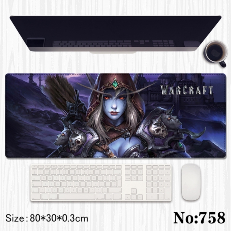 World Of Warcraft Anime peripheral computer mouse pad office desk pad multifunctional pad 80X30X0.3cm