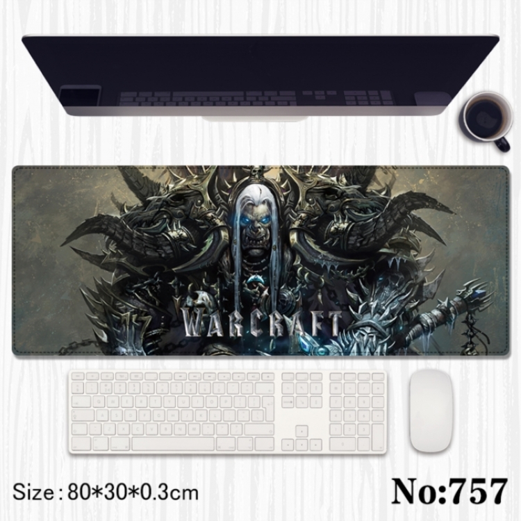 World Of Warcraft Anime peripheral computer mouse pad office desk pad multifunctional pad 80X30X0.3cm