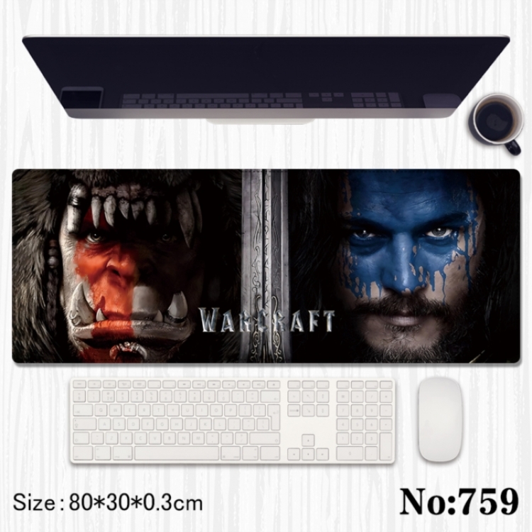 World Of Warcraft Anime peripheral computer mouse pad office desk pad multifunctional pad 80X30X0.3cm