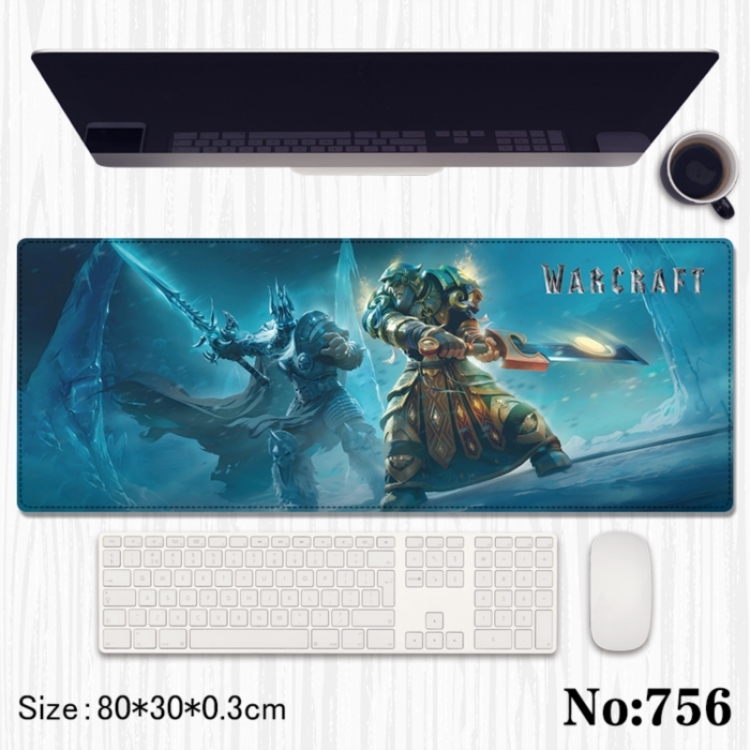 World Of Warcraft Anime peripheral computer mouse pad office desk pad multifunctional pad 80X30X0.3cm