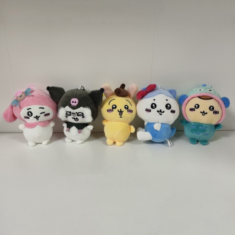 Sanrio Animation peripheral plush toy doll pendant 10CM a set of 5