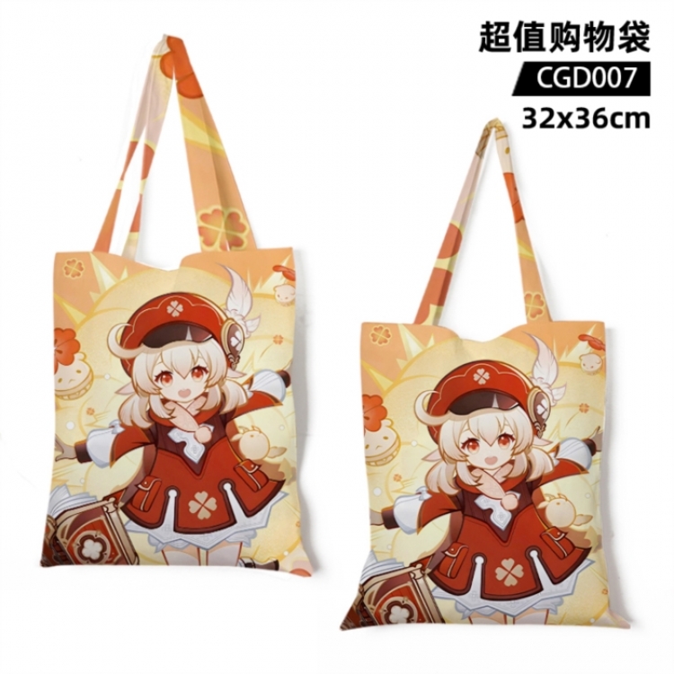 Genshin Impact Anime Canvas Bag Shopping Bag 32X36CM