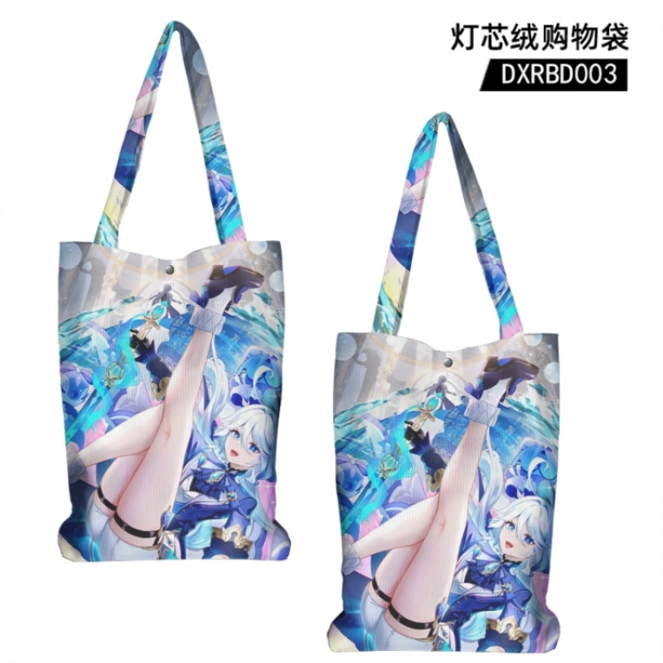 Genshin Impact Game corduroy shopping bag