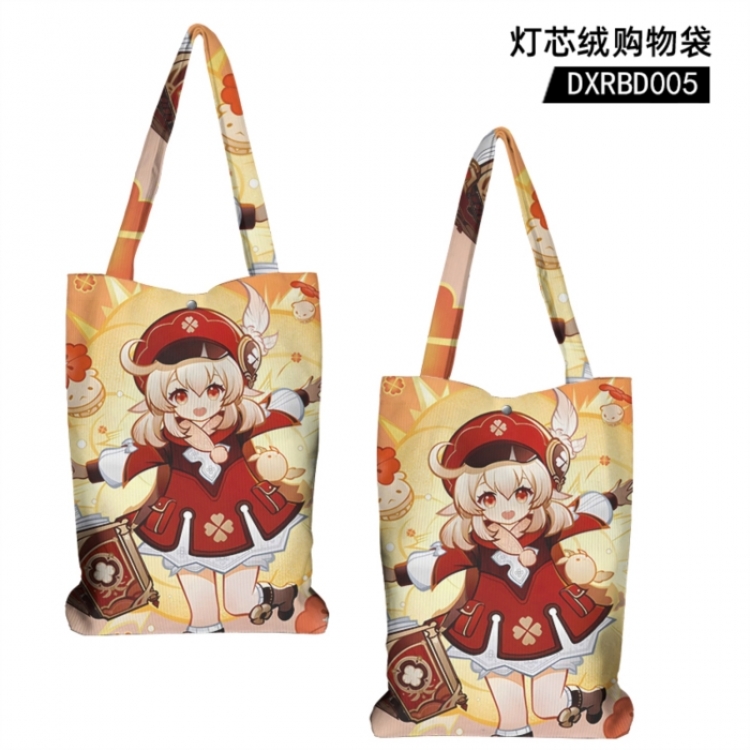 Genshin Impact Game corduroy shopping bag