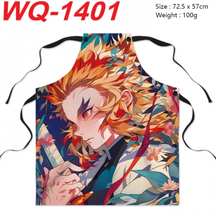 Demon Slayer Kimets Anime full-color printed apron 72.5x57cm