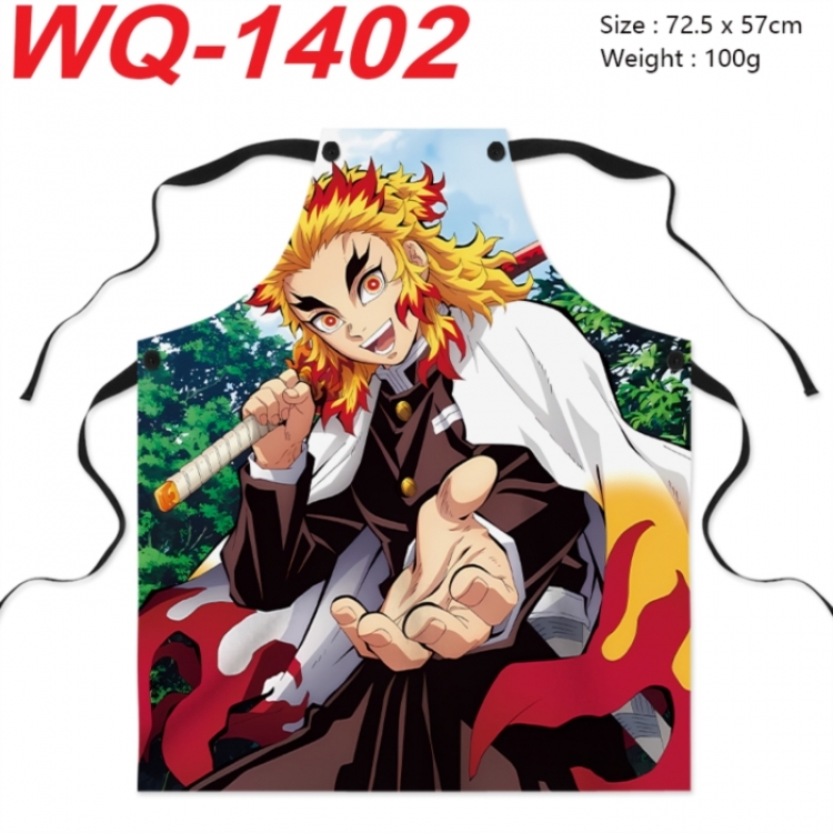 Demon Slayer Kimets Anime full-color printed apron 72.5x57cm