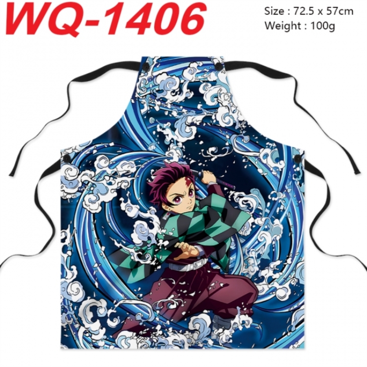 Demon Slayer Kimets Anime full-color printed apron 72.5x57cm