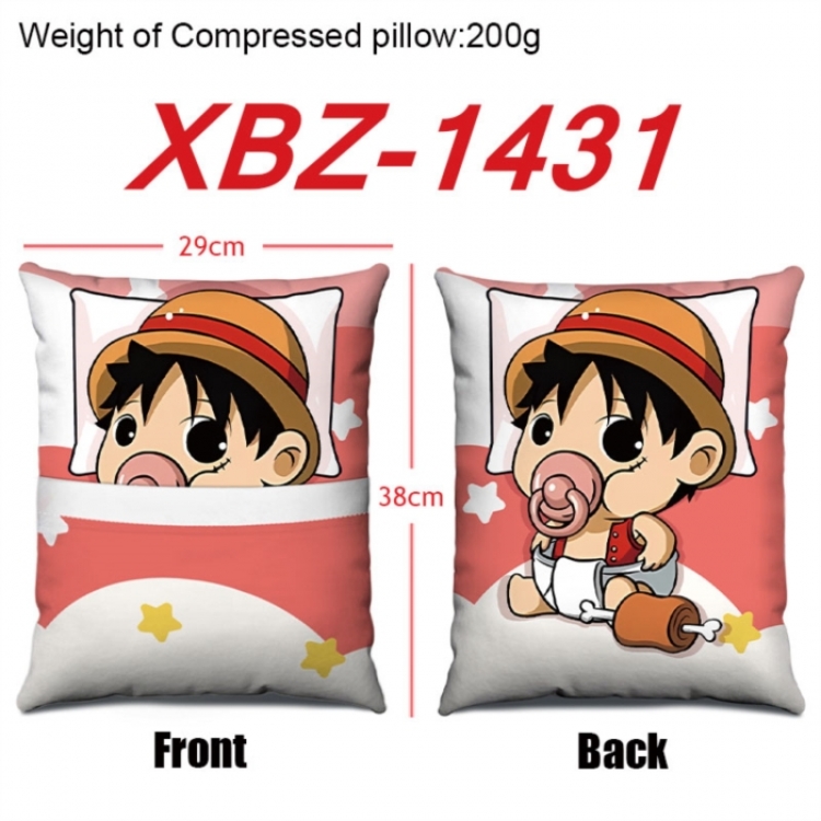 One Piece Anime Square Crystal Velvet Pillow 29X38cm