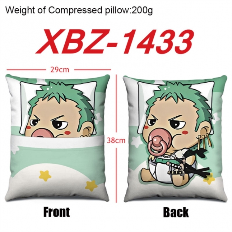 One Piece Anime Square Crystal Velvet Pillow 29X38cm