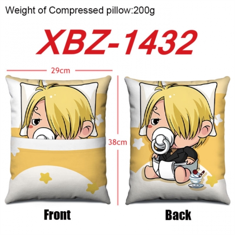 One Piece Anime Square Crystal Velvet Pillow 29X38cm