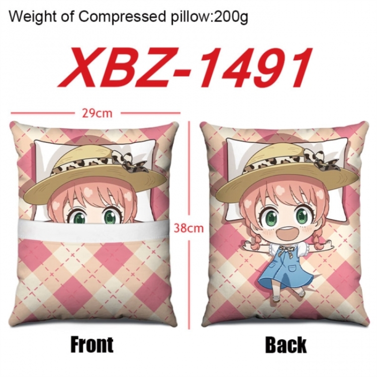SPY×FAMILY Anime Square Crystal Velvet Pillow 29X38cm