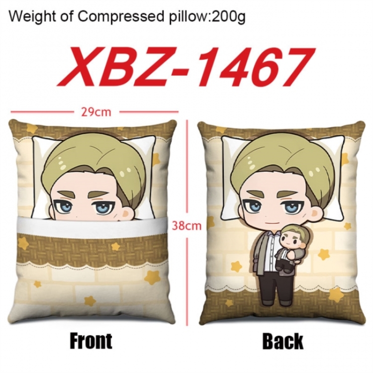 Shingeki no Kyojin Anime Square Crystal Velvet Pillow 29X38cm