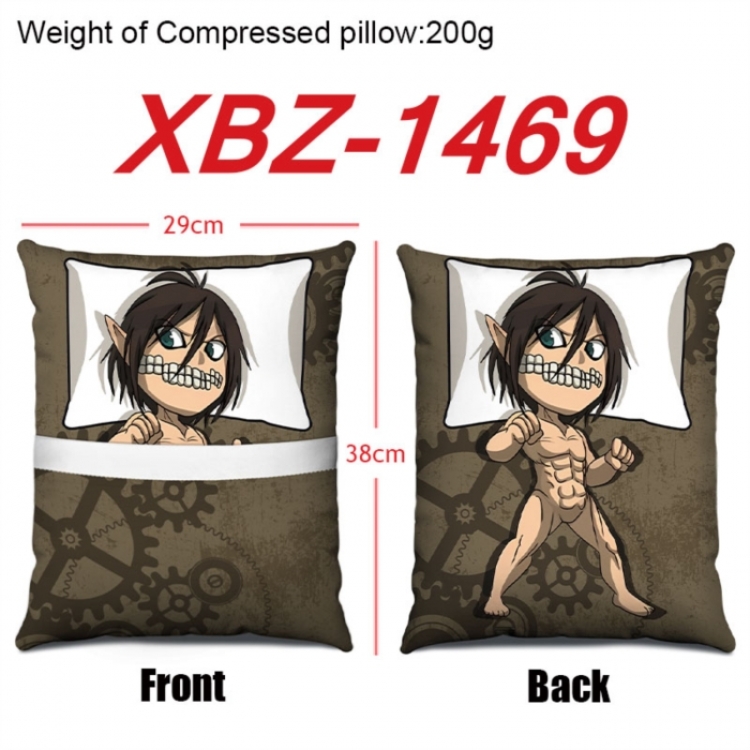 Shingeki no Kyojin Anime Square Crystal Velvet Pillow 29X38cm